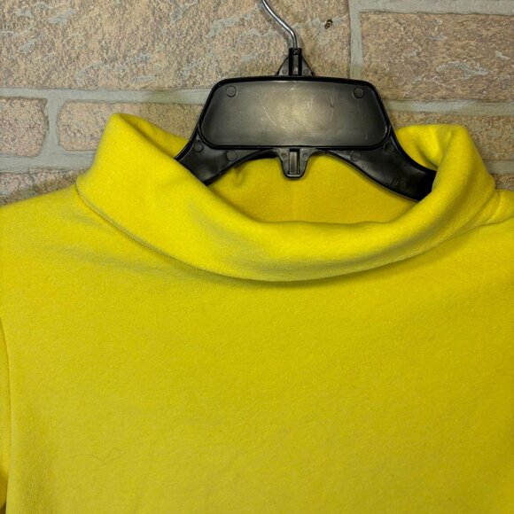 Dudley Stephens TurtleNeck Fleece Pull Over Top Neon Yellow Size Small - Picture 4 of 6